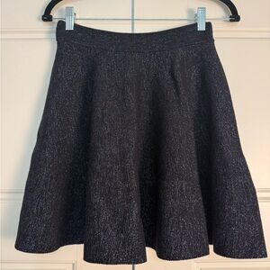Express Glittery Black Knit Skater Skirt